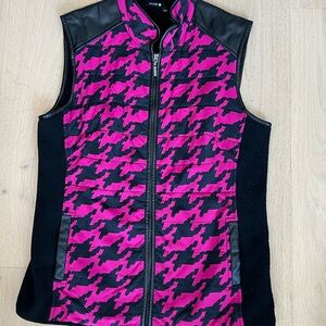 Pink and Black Houndstooth Vest